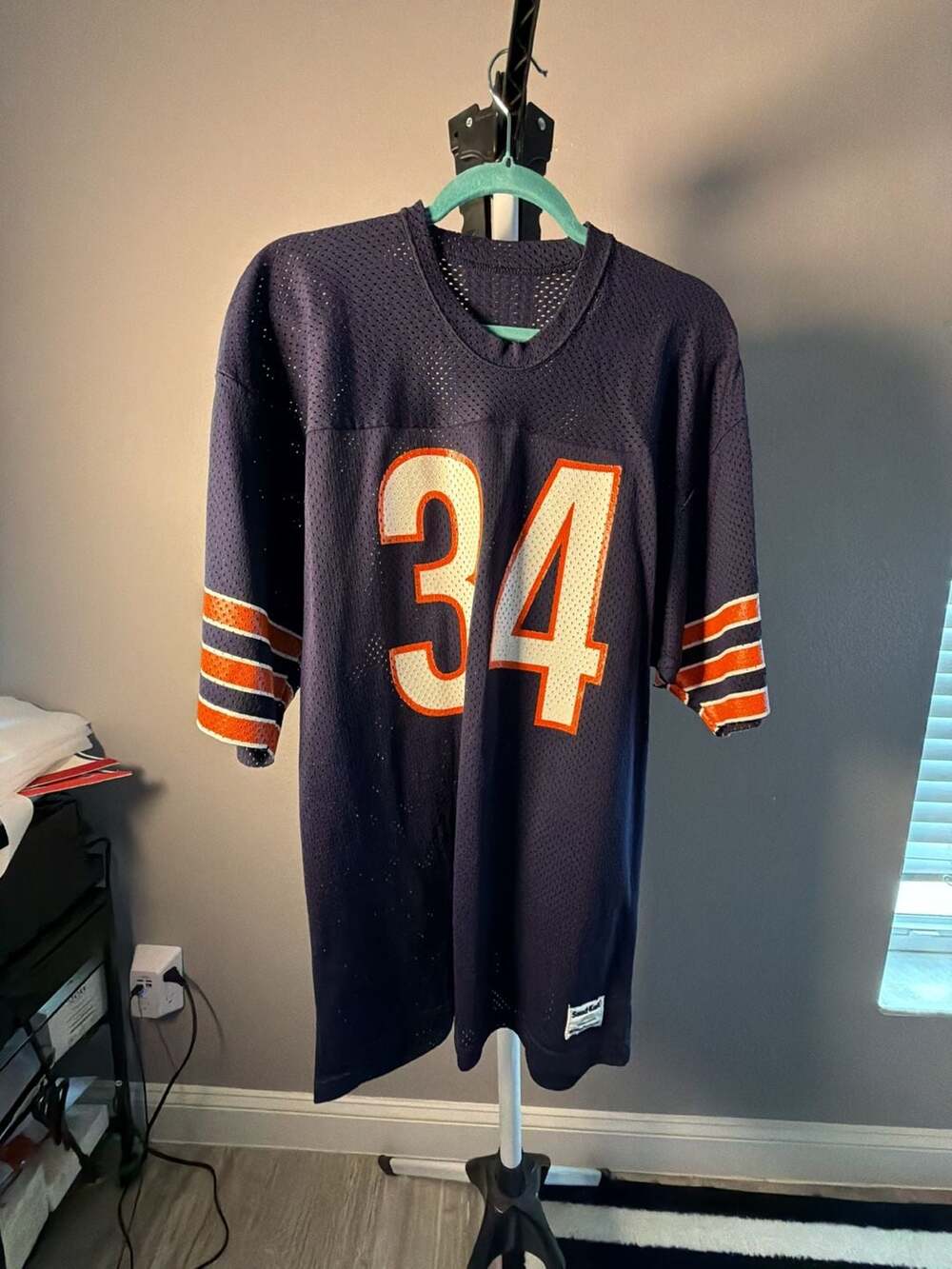 Vintage Sand-Knit Chicago Bears #34 Walter Payton Jersey Large